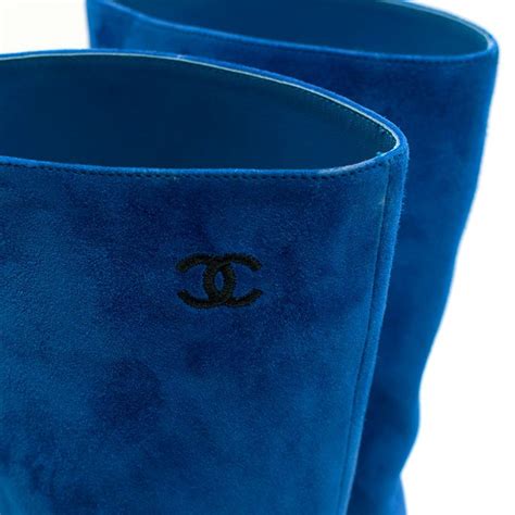 chanel blue boots